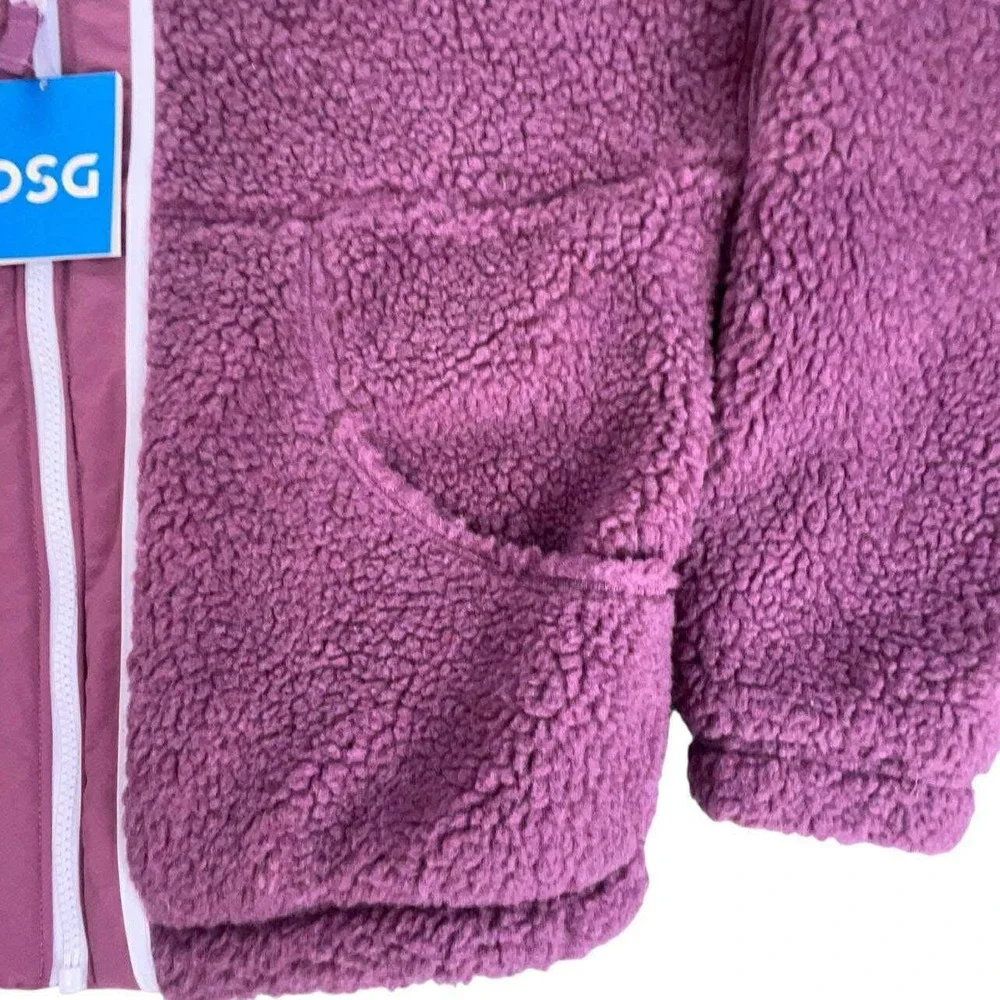 DSG Girls Purple Fuzzy Fleece Full Zip Jacket L (14) NWT WINTER GEAR‎ COAT